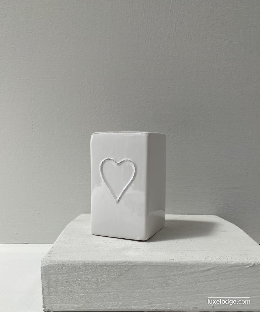 Luxe Lodge - Porta sapone liquido Cuore in ceramica bianca | Sweet and Chic