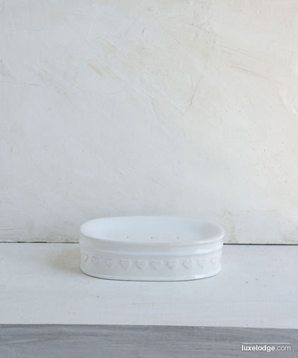 Luxe Lodge - Porta sapone liquido Cuore in ceramica bianca | Sweet and Chic